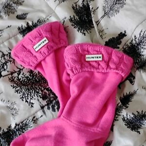 Hunter Fuchsia Cable Knit Boot Liners